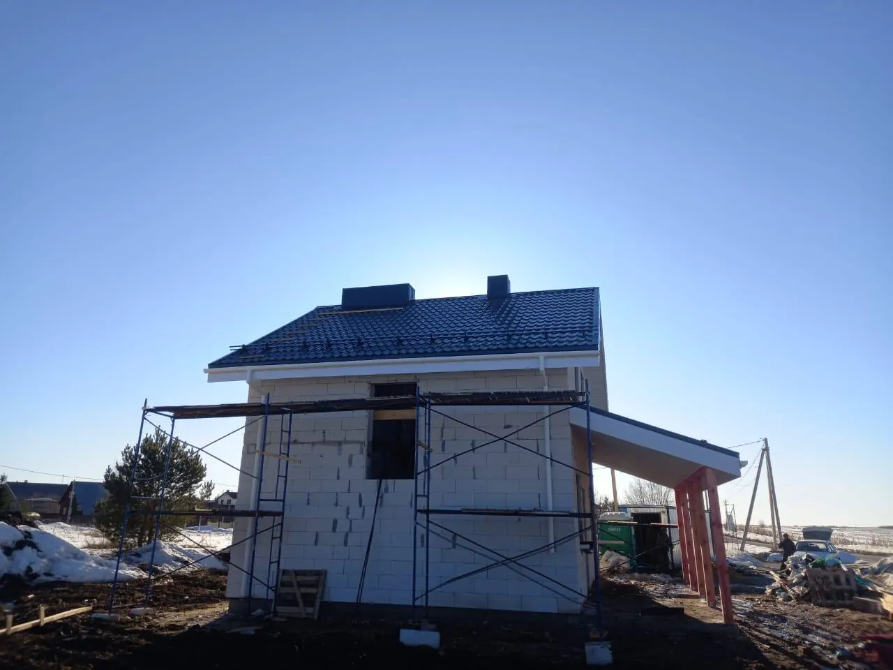 Дома из газоблока и кровельные работы — фото 35